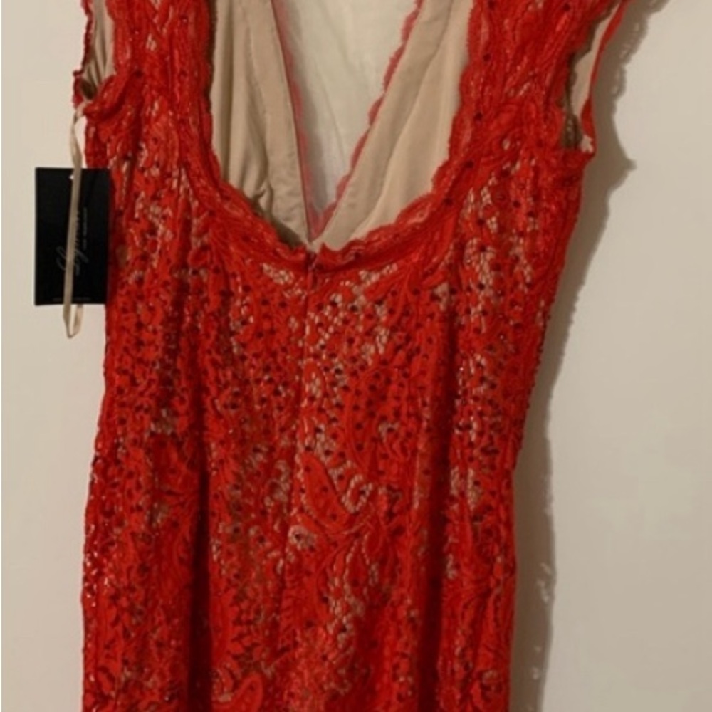 NEW Frank Lyman Design Red Lace Cocktail Dress size 6 - Picture 3 of 8